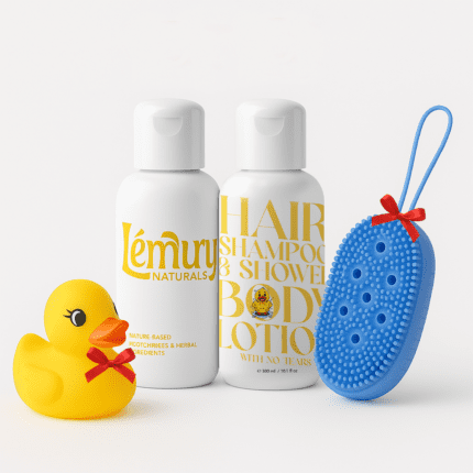 🐤 Lemury Kids – 1+1 Bundle with Duck Toy & Loofa